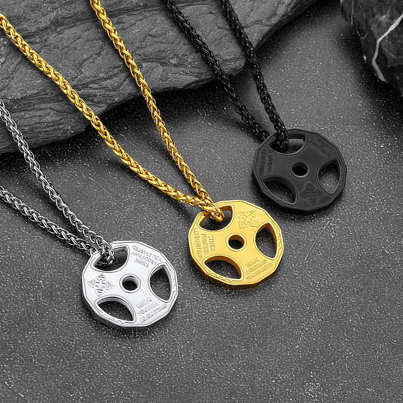 Fitness Weight Plate Necklace Gym Gift for