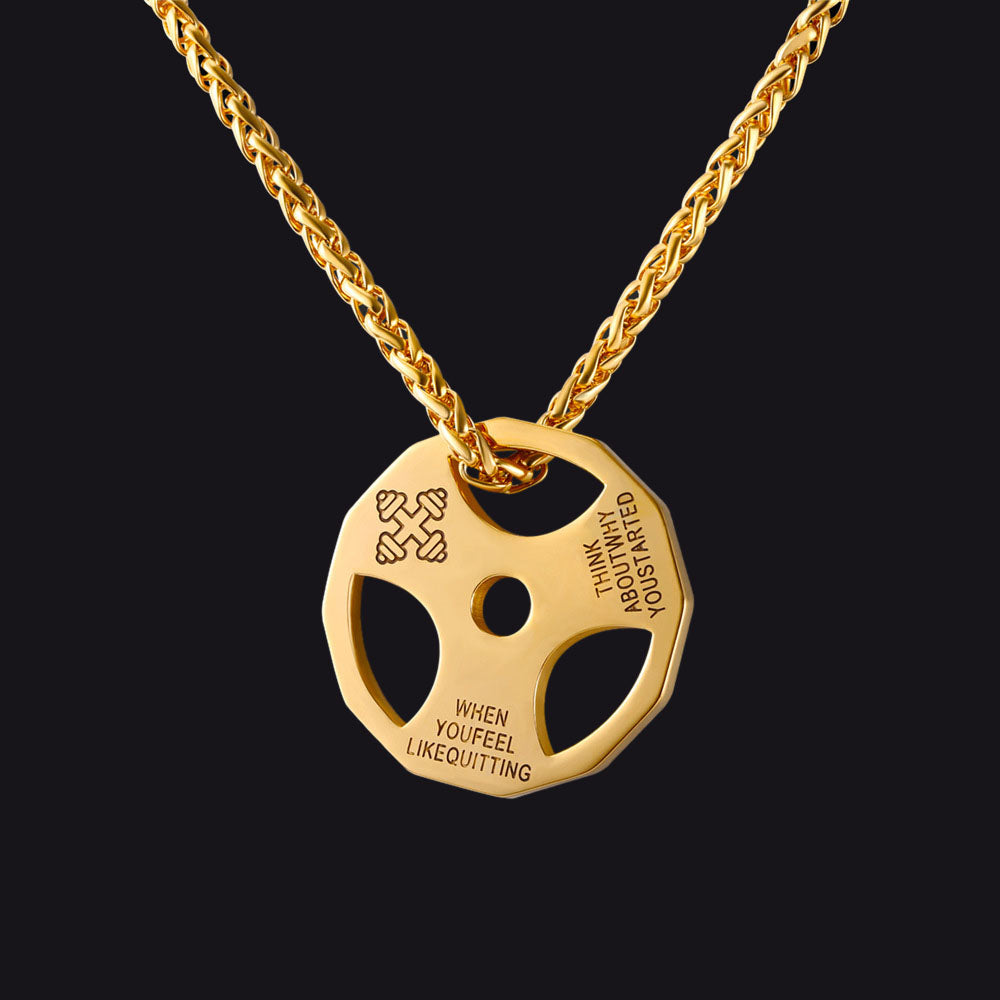 Fitness Weight Plate Necklace Gym Gift for