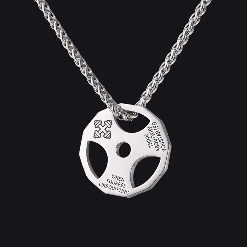 Fitness Weight Plate Necklace Gym Gift for