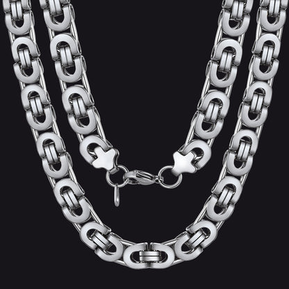 Byzantine Link Chain Stainlss Steel Necklace for