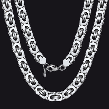 Byzantine Link Chain Stainlss Steel Necklace for