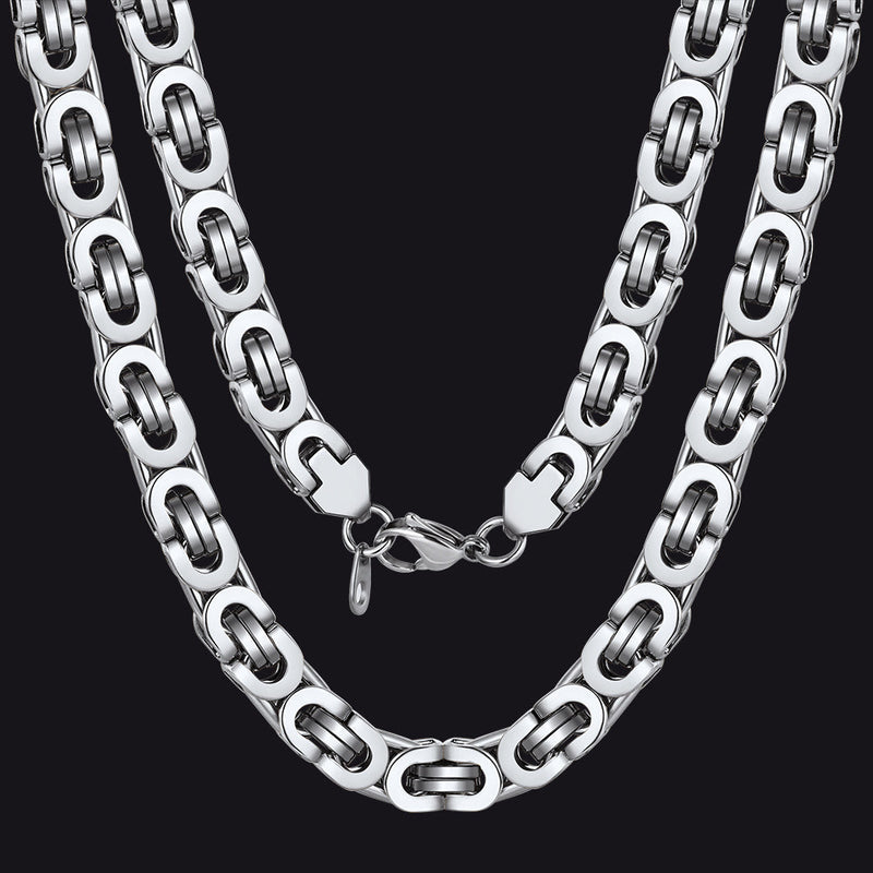 Byzantine Link Chain Stainlss Steel Necklace for