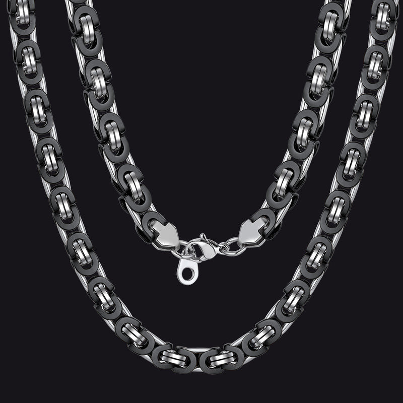 Byzantine Link Chain Stainlss Steel Necklace for