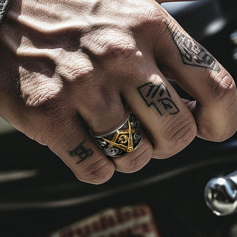 Freemason Masonic Stainless Steel Ring Band for
