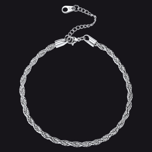 Stainless Steel Twisted Rope Chain Ankle Bracelet for Gift for Mom
