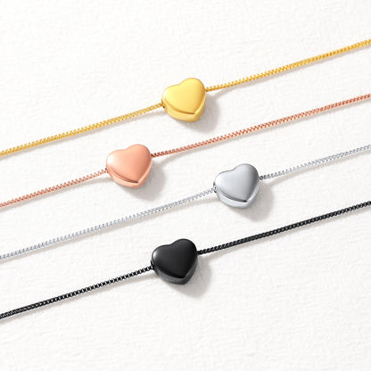 Custom Engraving Heart Ankle Bracelet With Cable Chain for