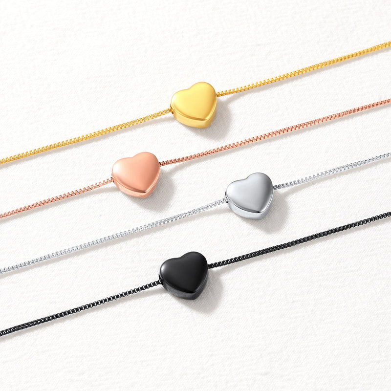 Custom Engraving Heart Ankle Bracelet With Cable Chain for