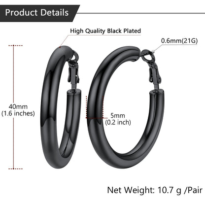 Chunky 5mm Hoop Earrings With Lobster Clasp for