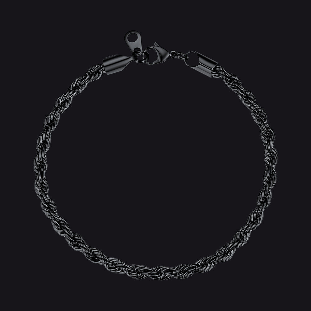 3mm/6mm Link Rope Chain Bracelet for