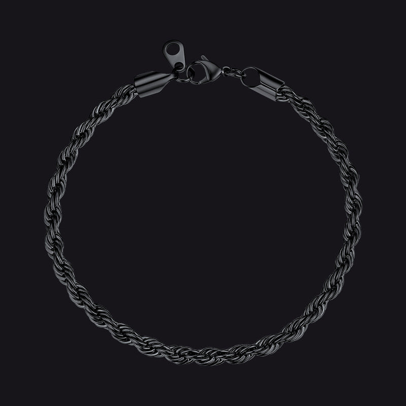 3mm/6mm Link Rope Chain Bracelet for