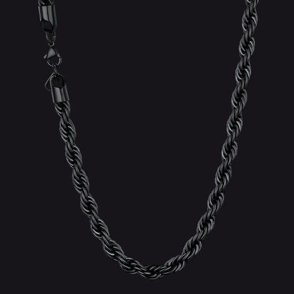 Twisted Rope Chain Stainless Steel Link Necklace for