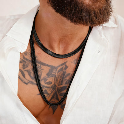 8mm Snake Chain Link Necklace Set for