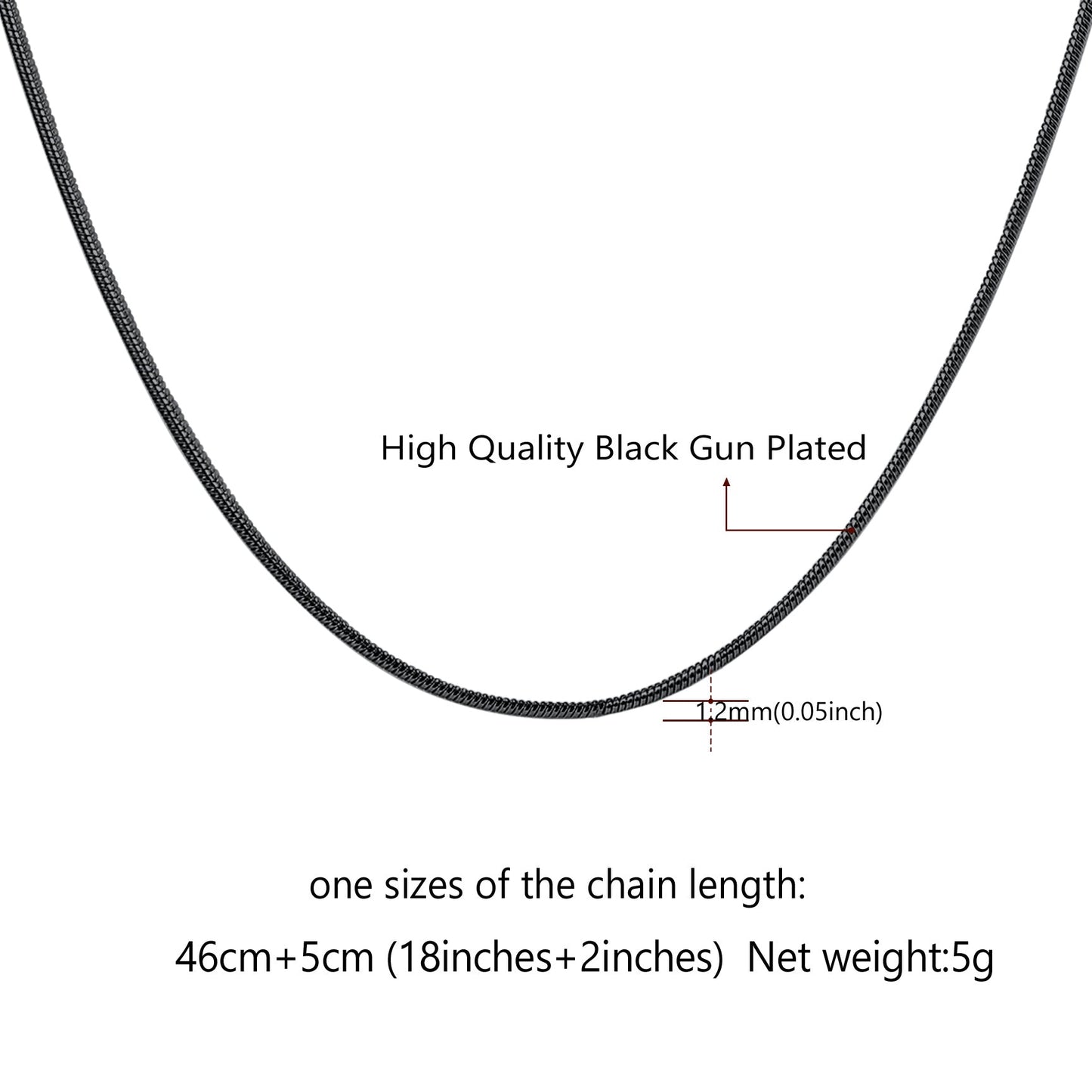 Stainless Steel 1.2mm Slim Chain Necklace for