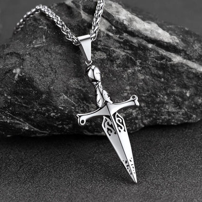 Knife Cross Necklace Pendant for