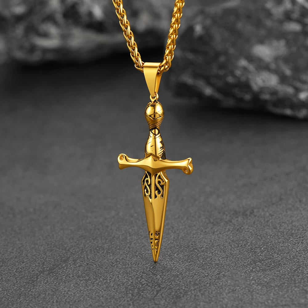 Knife Cross Necklace Pendant for