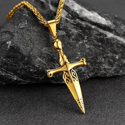 Knife Cross Necklace Pendant for
