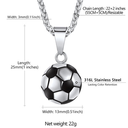 Soccer Football Necklace Sports Pendants for Ball Fans