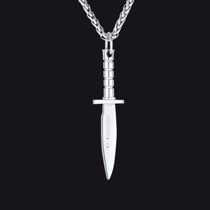 Hip Hop Knife Dagger Pendant Necklace for