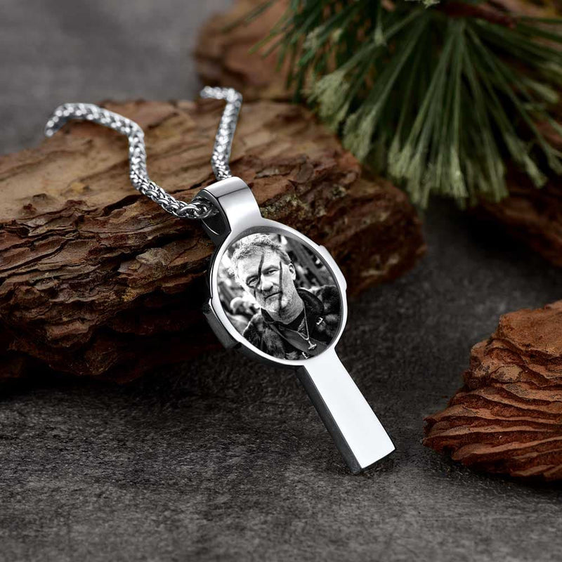 Personalized Celtic Cross Pendant Necklace With Picture