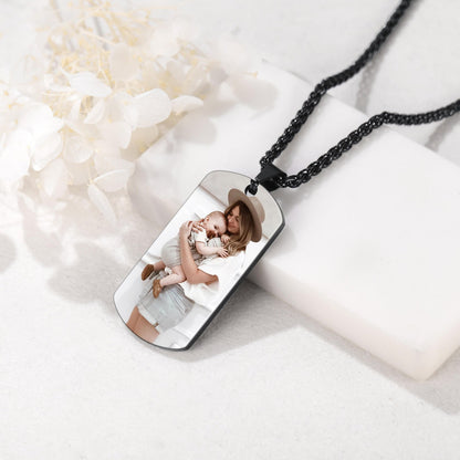 Personalized Photo Dog Tag Pendant Picture Necklace for