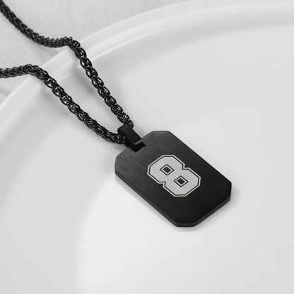 Customized Jersey Number Dog Tag Pendant Necklace for