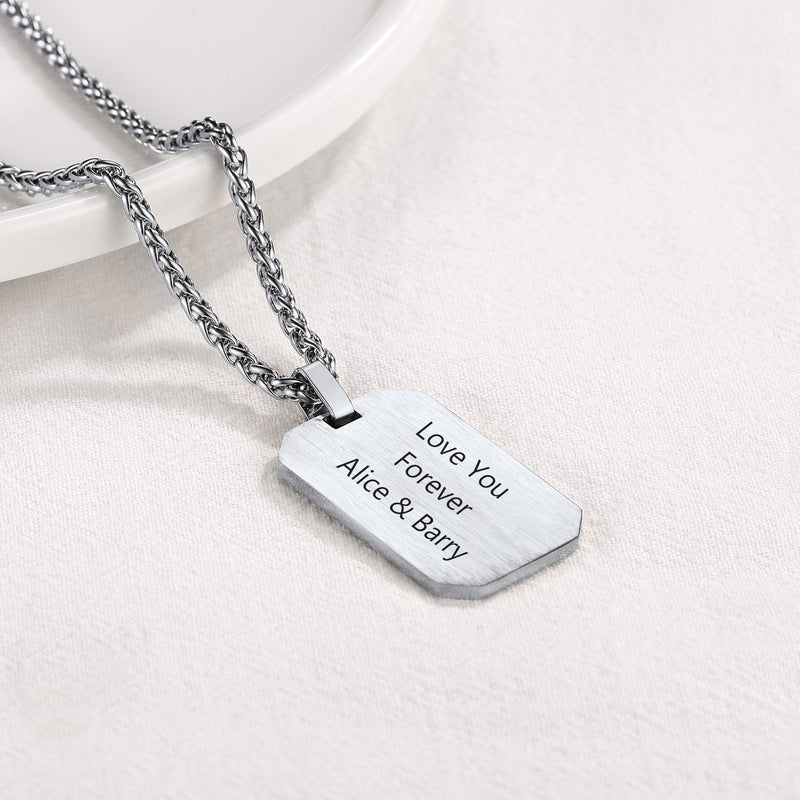 Customized Jersey Number Dog Tag Pendant Necklace for