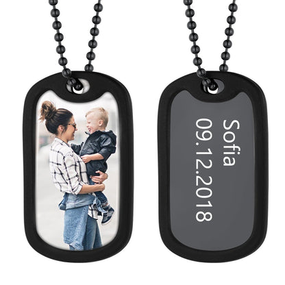Personalized Military Army Photo Dog Tag Necklace With Picture for