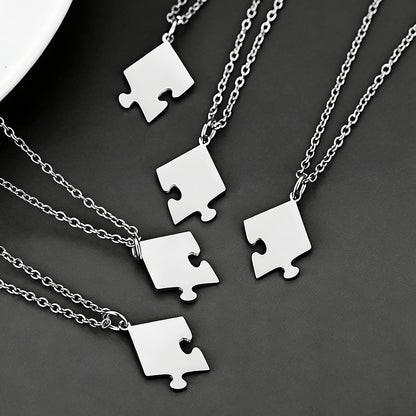 Custom Puzzle Piece Matching Necklaces Set for Bff Family