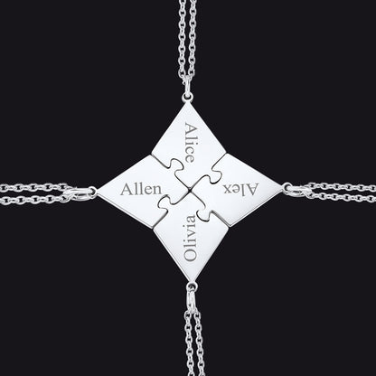 Custom Puzzle Piece Matching Necklaces Set for Bff Family