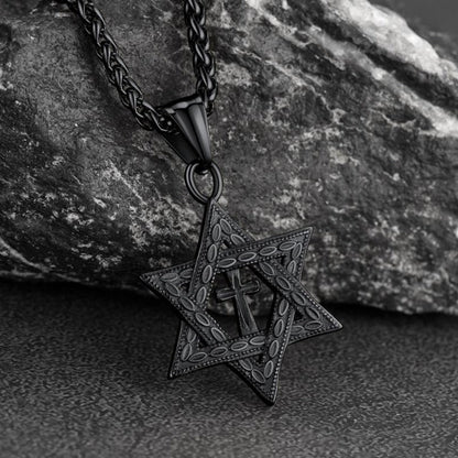 Jewish Star of David Cross Necklace for