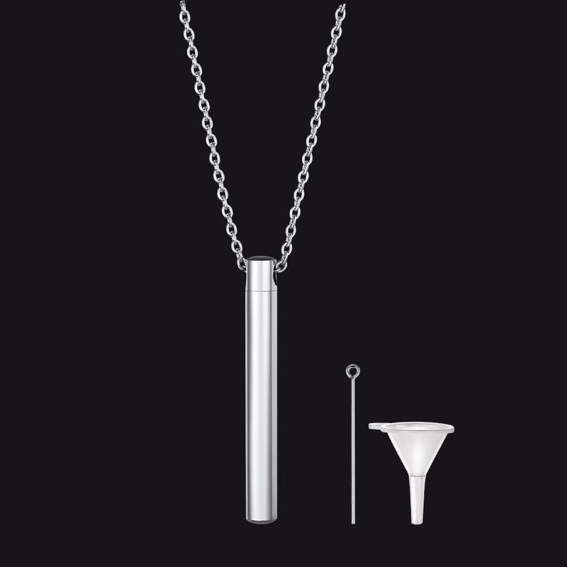 Engraved Bar Urn Necklace for Keepsake Memorial Jewelry