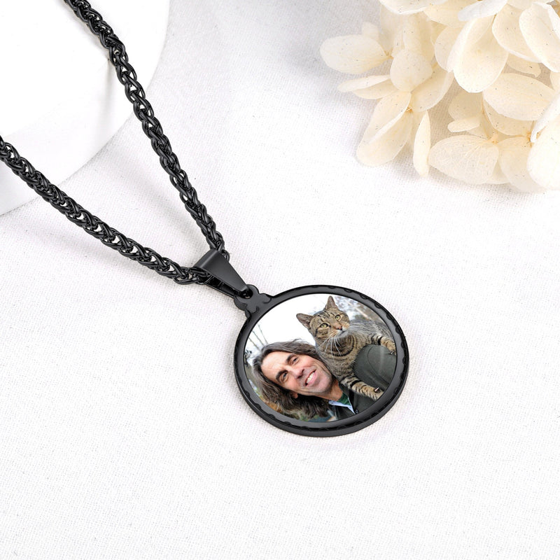 Personalized Lords Praying Hands Medal Necklace With Picture