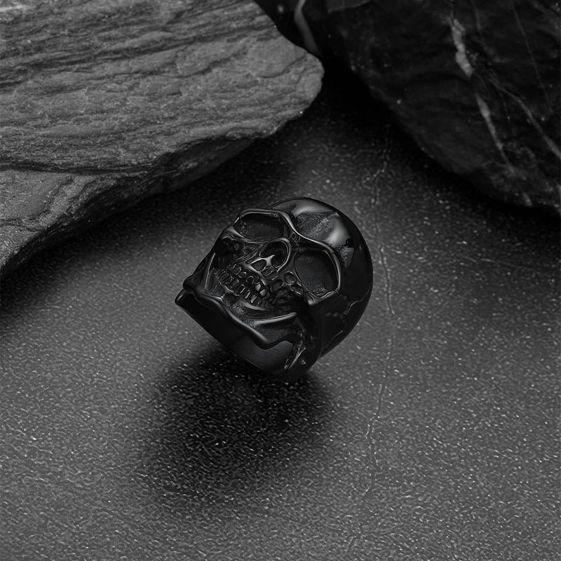 Gothic Biker Skull Stainless Steel Ring for