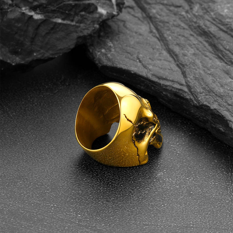 Gothic Biker Skull Stainless Steel Ring for