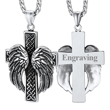 Flash Angel Wing Cross Necklace Pendant for