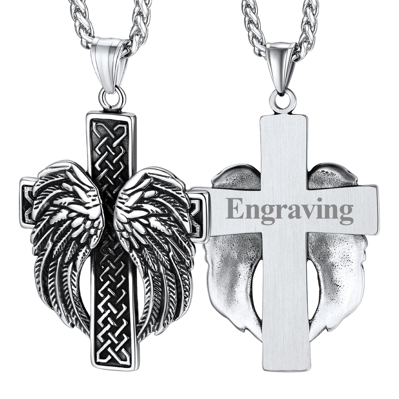 Flash Angel Wing Cross Necklace Pendant for