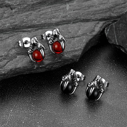 Dragon Claw Stud Earrings With Gemstone for 6mm