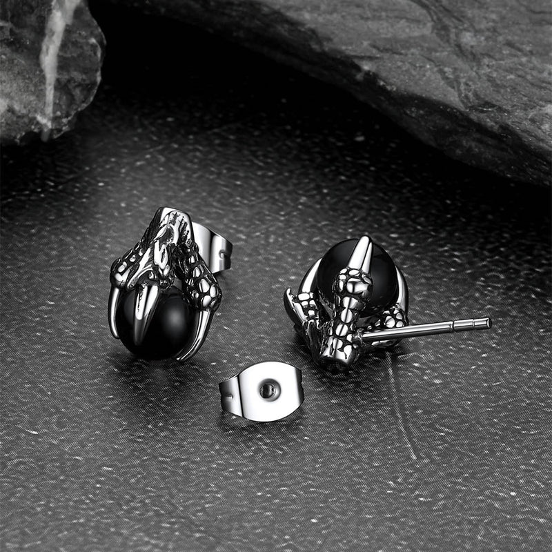 Dragon Claw Stud Earrings With Gemstone for 6mm