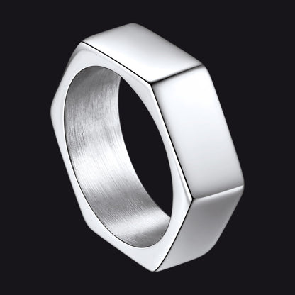 Custom 7mm Minimalist Geometric Band Ring for