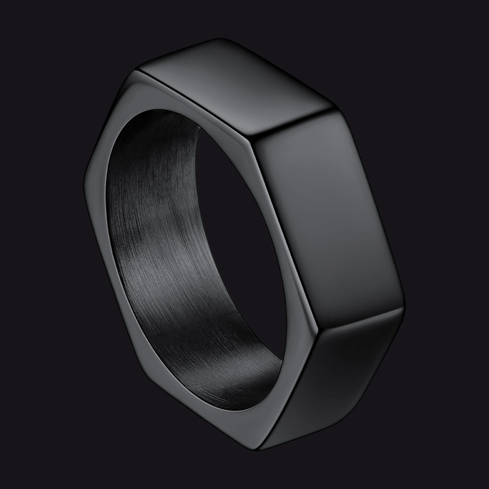 Custom 7mm Minimalist Geometric Band Ring for