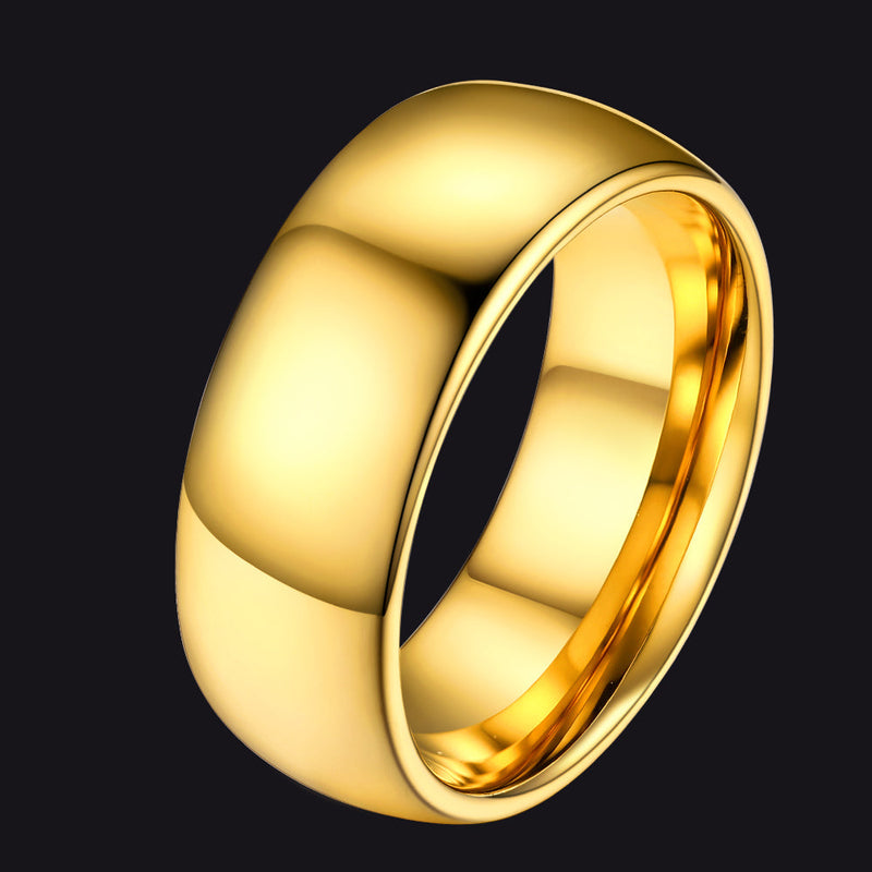 Polished Gold Tungsten Carbide Doom Band Ring for 4mm/6mm/8mm Width