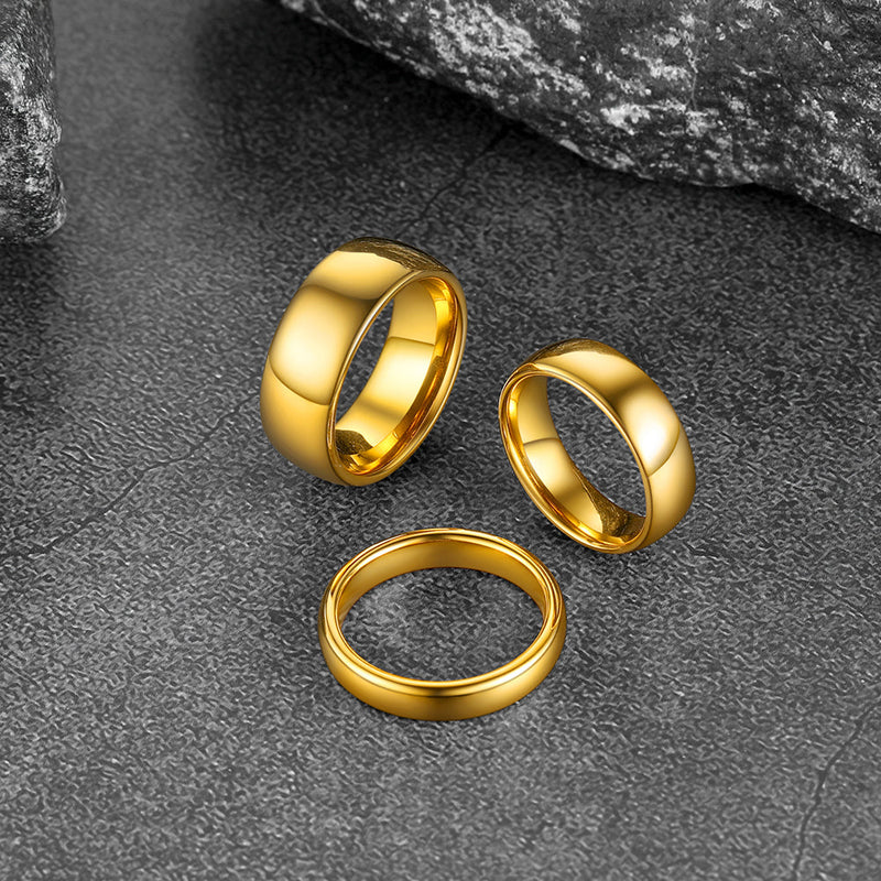 Polished Gold Tungsten Carbide Doom Band Ring for 4mm/6mm/8mm Width