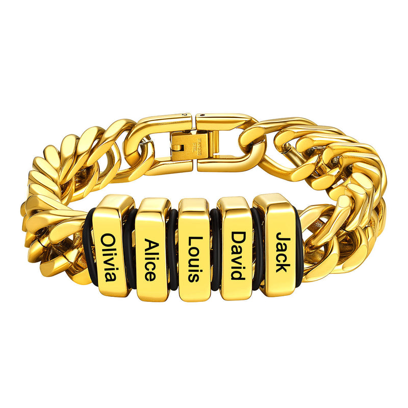 Personalized Cuban Link Bracelet Engraved Name Bracelet for