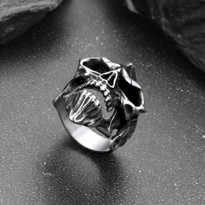 Gothic Skull Biker Rings for in Stainless Steel