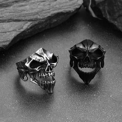 Gothic Skull Biker Rings for in Stainless Steel