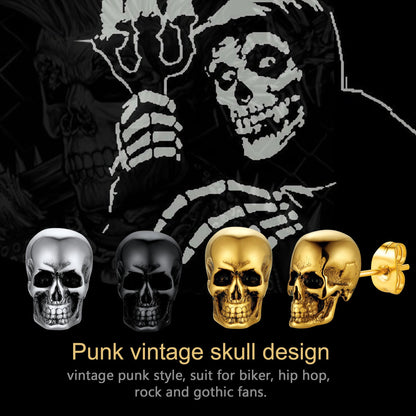 Gothic Punk Skull Stud Earrings for