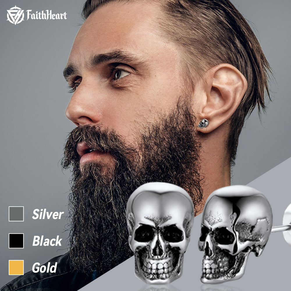 Gothic Punk Skull Stud Earrings for