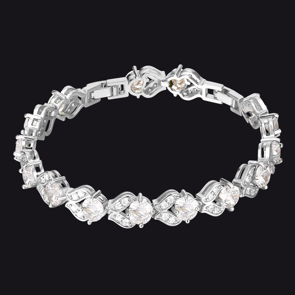 9mm Diamond Cut Gem Crystal Chain Bracelet for With Cz