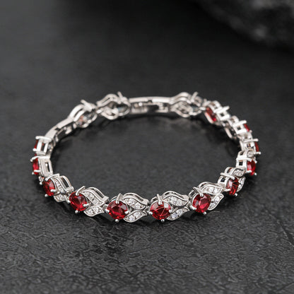 9mm Diamond Cut Gem Crystal Chain Bracelet for With Cz