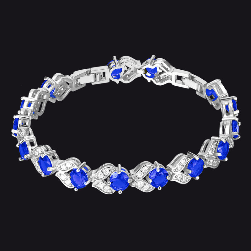 9mm Diamond Cut Gem Crystal Chain Bracelet for With Cz